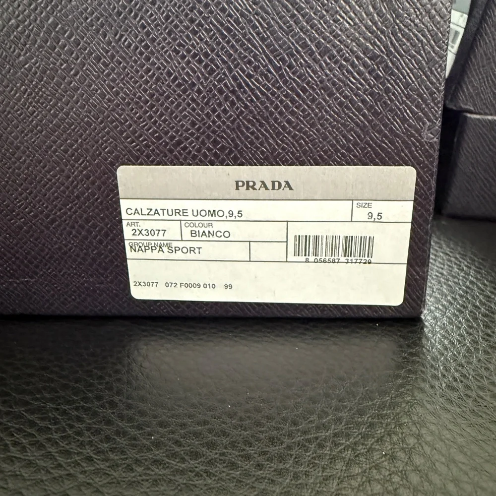 Prada 2x3077 Nappa Sport White Leather Men's Sandal, US 10.5 (UK-9.5)
